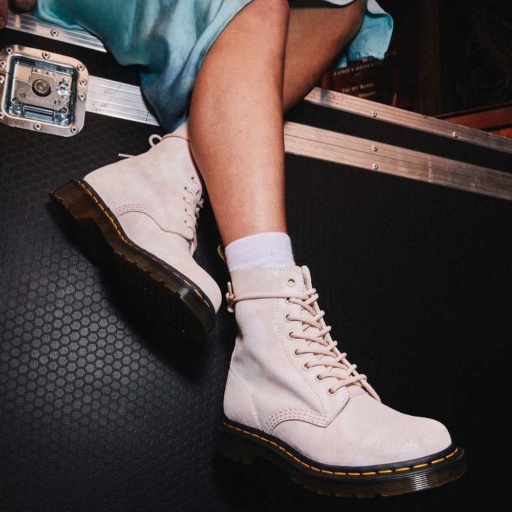 Dr. Martens Tie-Dye Print in Shades of Pastel Pink and White - Picture 1 of 16